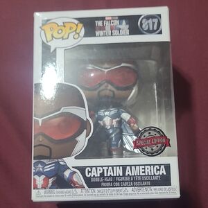 Funko Captain America Pop! Figure with Red Goggles and Blue/White Suit